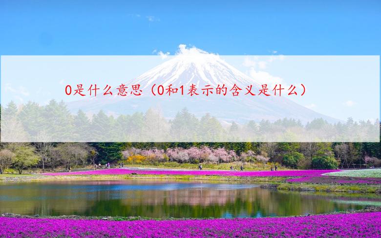 0是什么意思（0和1表示的含义是什么）