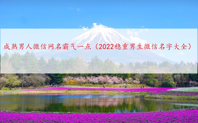 成熟男人微信网名霸气一点（2022稳重男生微信名字大全）