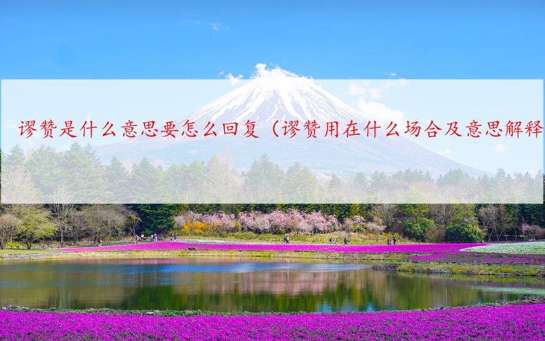 谬赞是什么意思要怎么回复（谬赞用在什么场合及意思解释）