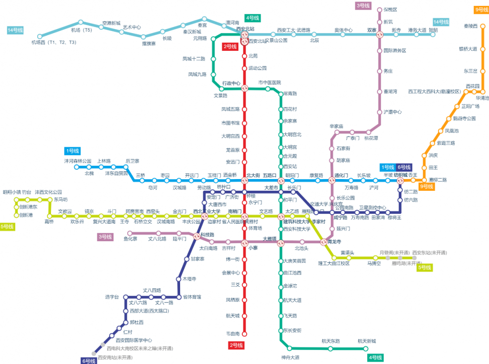 西安地铁线路图新的版（2023西安地铁线路高清图）