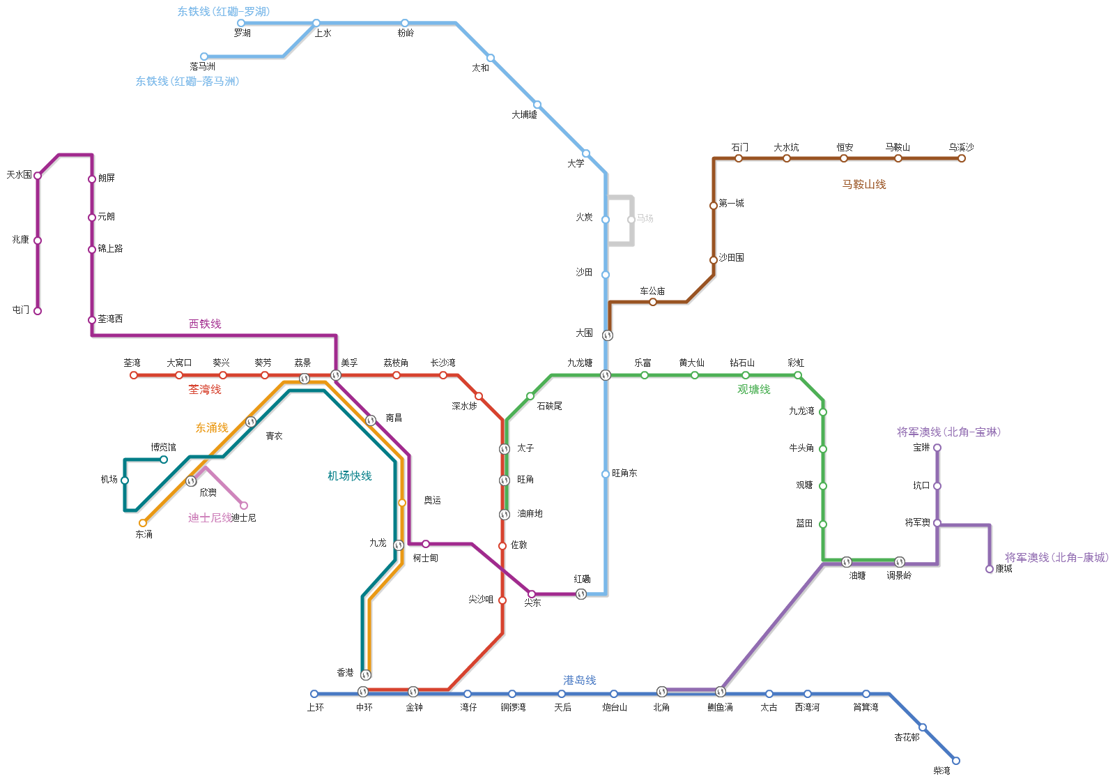 香港地铁线路图（2023新的香港地铁线路图高清）