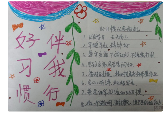 养成好行为手抄报内容（好习惯伴我成长手抄报简单精美5张）
