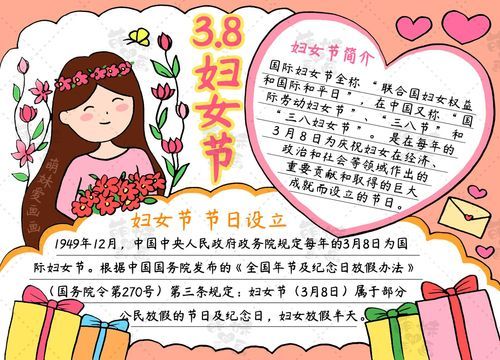 女神节快乐38妇女节主题手抄报模板简单又好看含内容文字