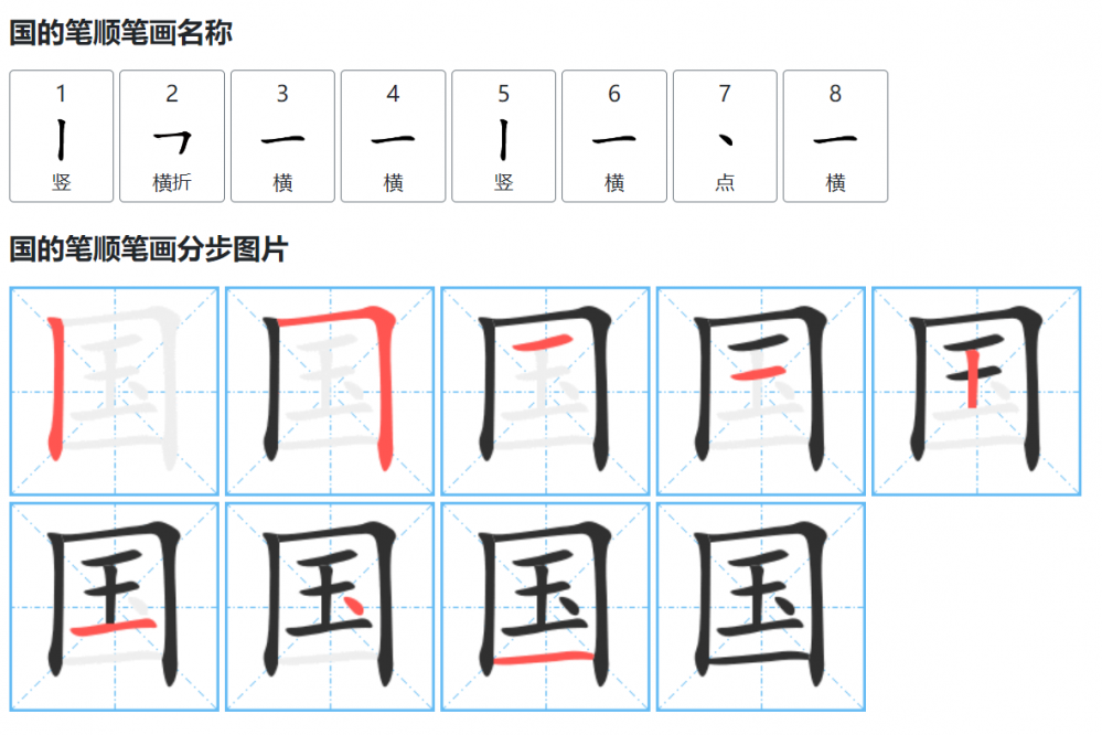 国是什么结构的字（国的笔画顺序图片和动画演示）