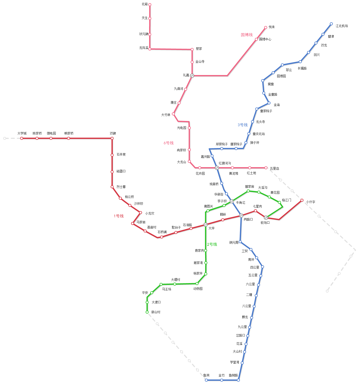 重庆地铁线路图（2023新的重庆地铁线路图高清）